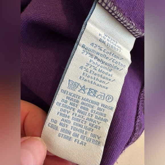 New BODEN Uptown Jersey Sheath Dress Purple Floral Pleated Neckline Shift Work - Picture 8 of 9